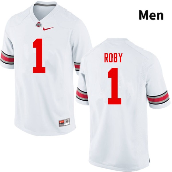 Ohio State Buckeyes Bradley Roby Men's #1 White Game Stitched College Football Jersey